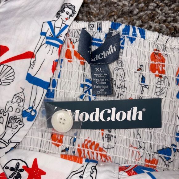Modcloth Retro Beach Ladies Printed Two Piece Skirt Set NWT Whimsical Retro - Picture 8 of 10